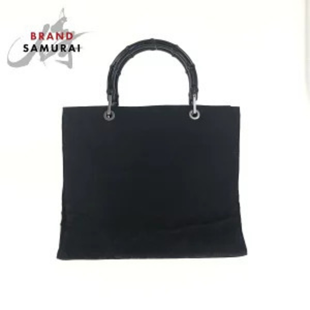 Gucci Bamboo bag black GG canvas Handbag tote